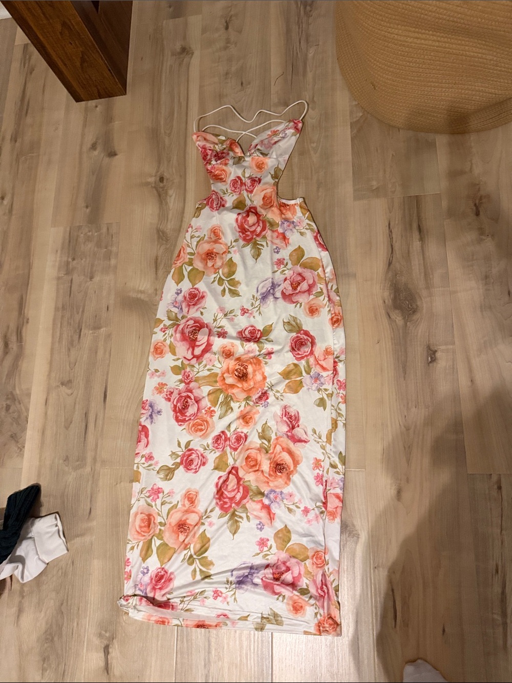 size shein Multicolor Maxi floral strappy Dress